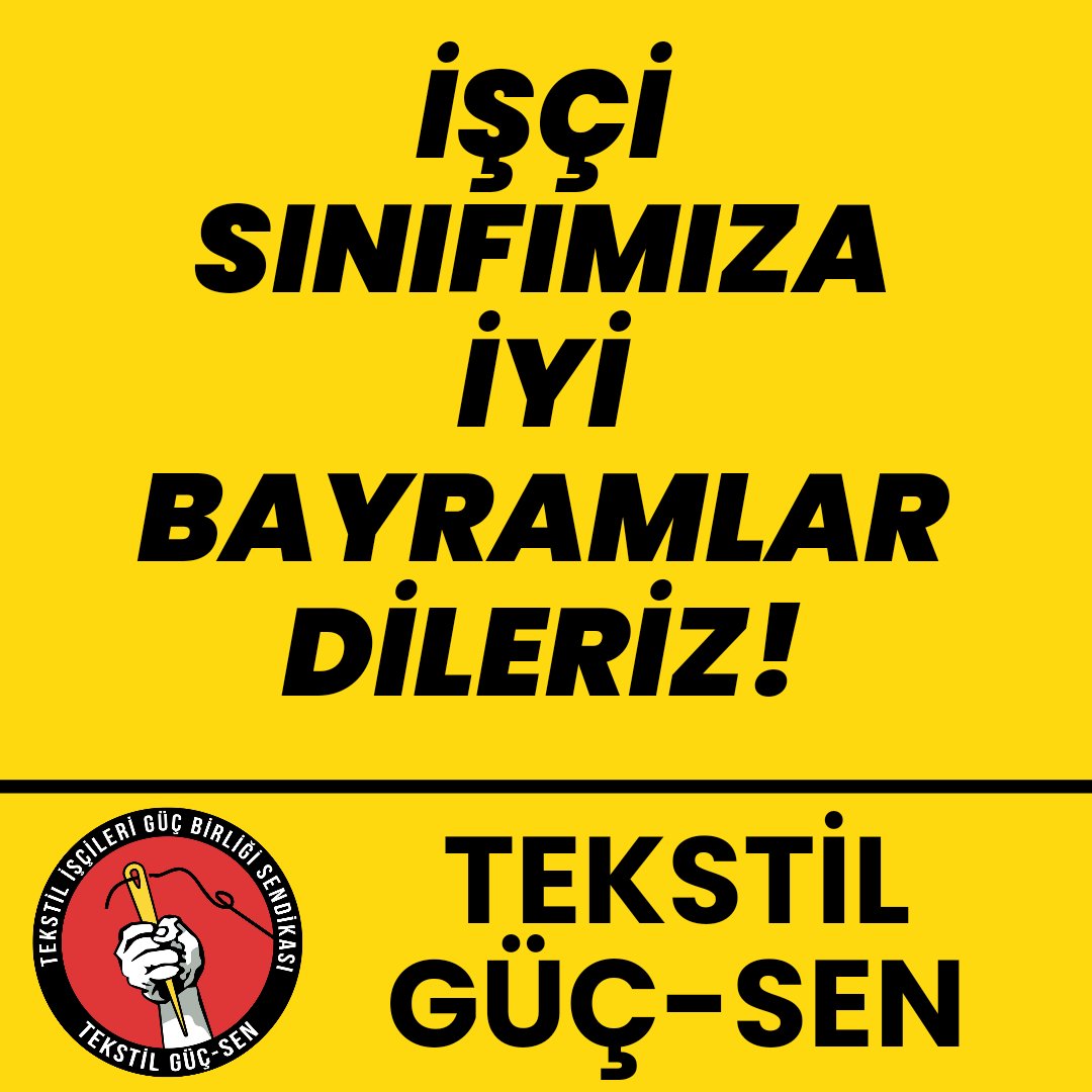 Sevgili işçi yoldaşlar, sendikamız adına ailelerinizle birlikte bayramınızı kutluyoruz. İşçi sınıfı ailesi olarak eşit ve özgür yaşayacağımız bayram tadında günler için mücadelemize devam edeceğiz.