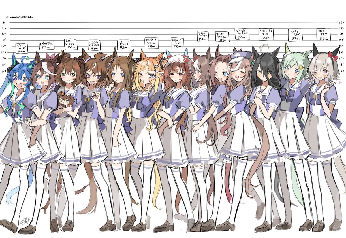 背の順！② 146〜155cmのウマ娘たち