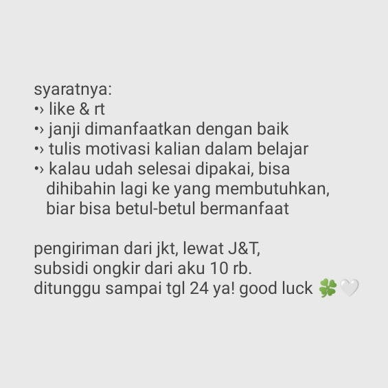 hai, temen-temen! aku mau menghibahkan buku matematika wangsit om jero ini sebagai bahan belajar UTBK buat yang membutuhkan. bukunya belum pernah kupakai, jadi masih bagus banget. untuk selengkapnya bisa dicek di gambar ya 🙌🏻