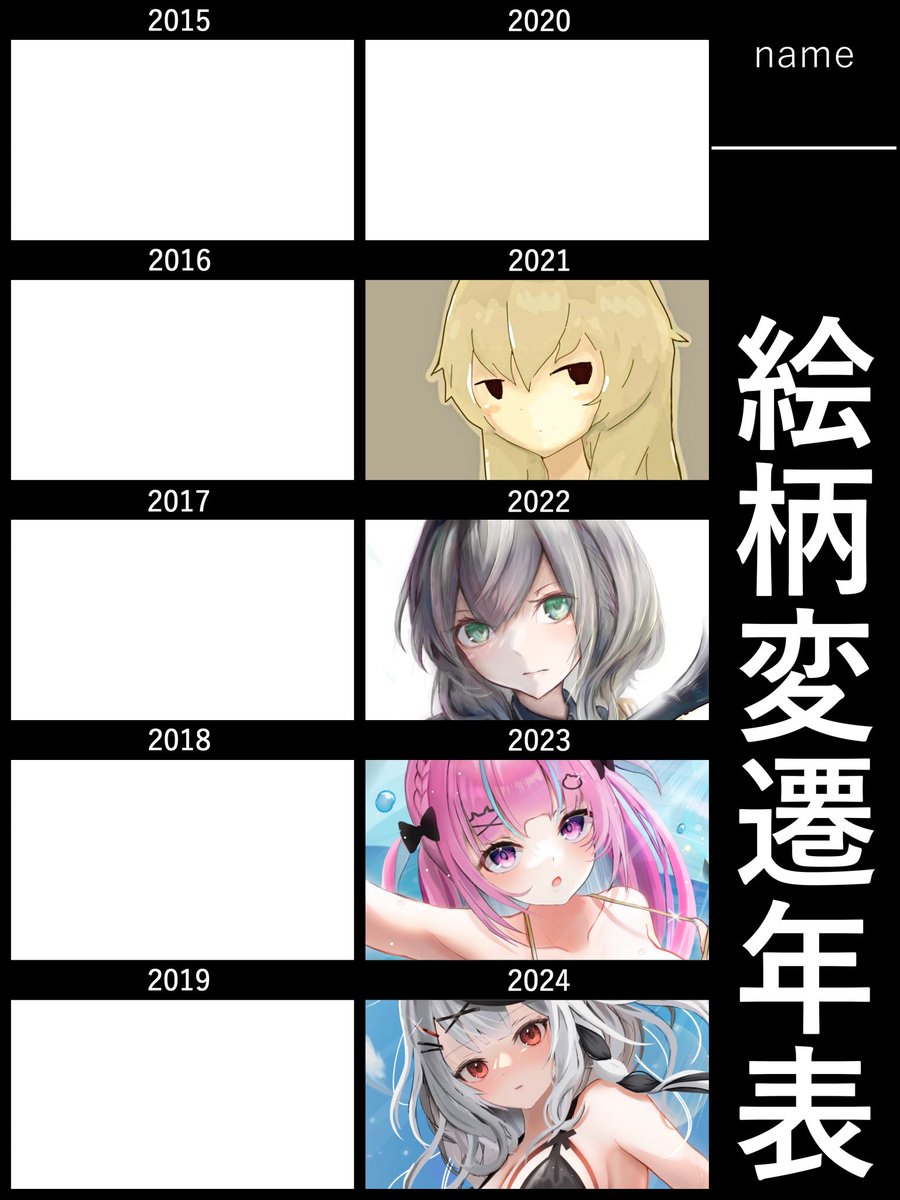 成長できたと思います🌱
 #絵柄変遷年表 