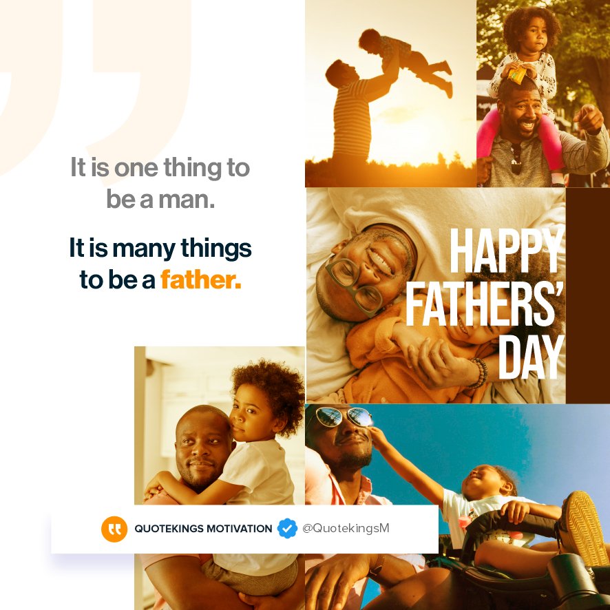 QuotekingsM's tweet photo. Today, we honor the incredible impact fathers have. The leadership they provide sets the pace for generations. To every father/fatherly figure out there, showing up everyday, thank you!

Happy Fathers' Day!

with ❤️
QUOTEKINGS MOTIVATION
exploiting Potentials.. going Kinetic https://t.co/krAtP6tAoD