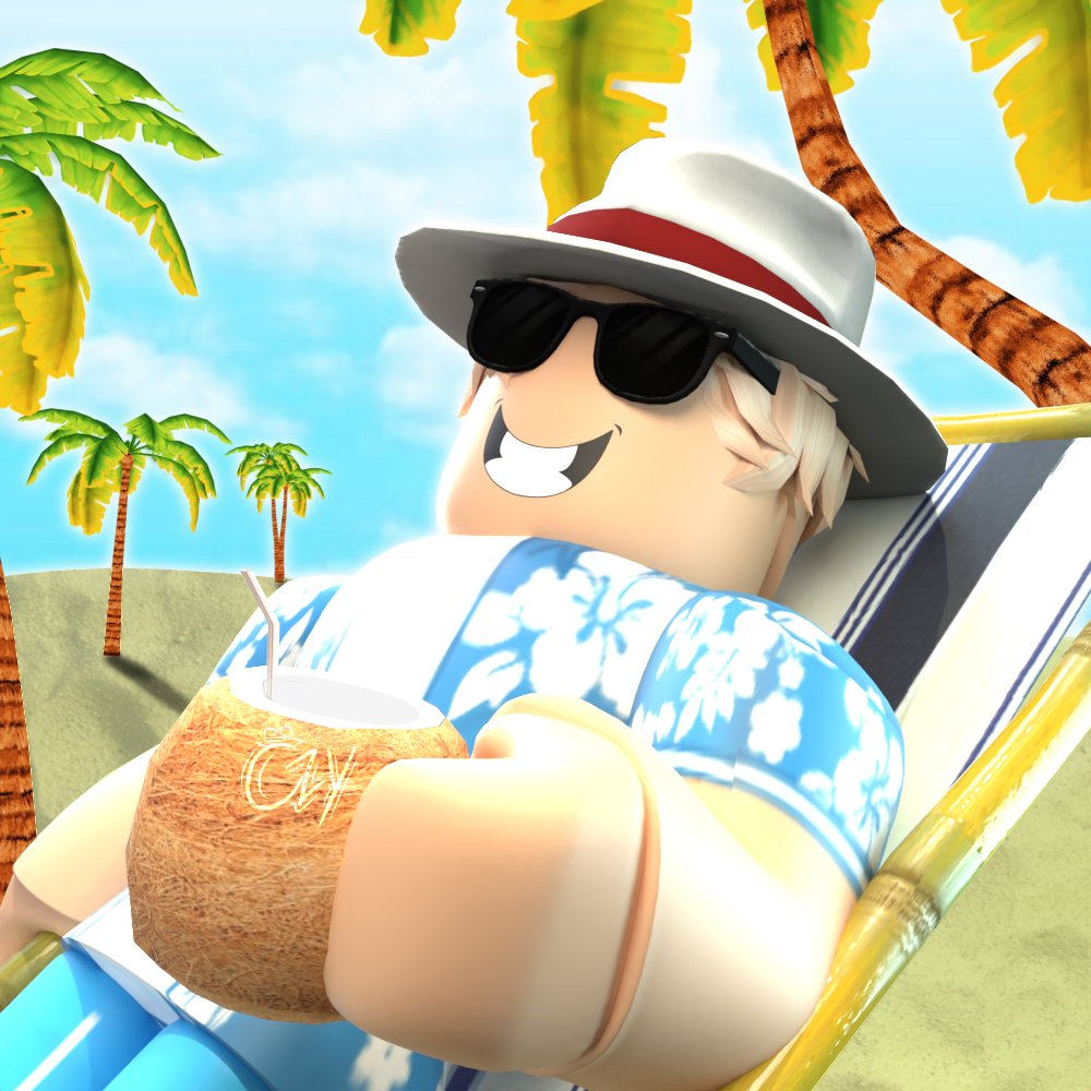 Since @.CaptainSteve_RB made a summer PFP, why make myself a 𝗦𝘂𝗺𝗺𝗲𝗿 PFP so here it is 🌴⛱️

𝗙𝗲𝗲𝗱𝗯𝗮𝗰𝗸 is appreciated 💬

Likes &amp; Retweets are appreciated 💝 &amp;♻️

#Roblox #RTC #RobloxArt #RobloxGFX