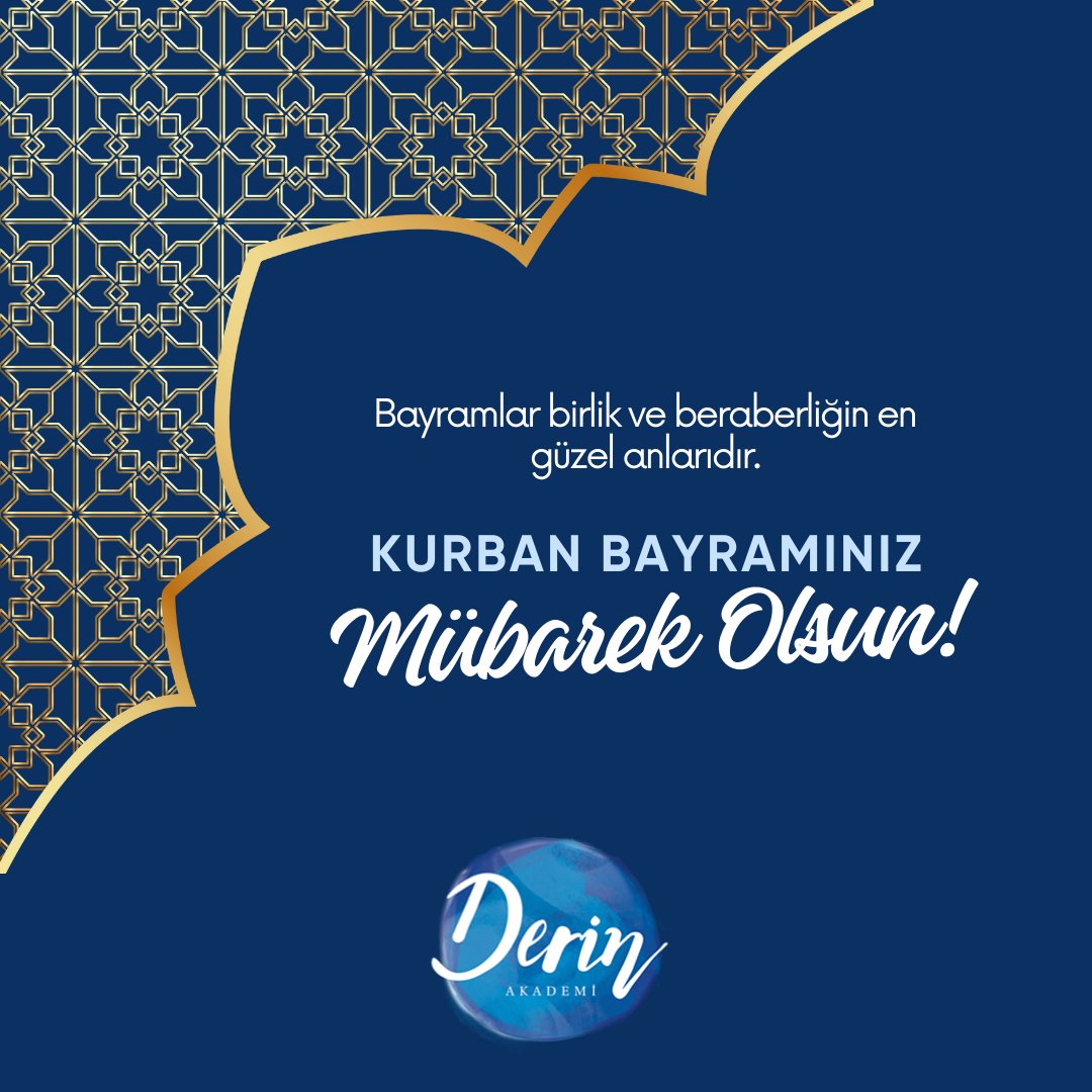 derinakademi's tweet photo. Bayramlar birlik ve beraberliğin en güzel anlarıdır.

#KurbanBayramı #Bayram #DerinAkademi #HakanSelahi https://t.co/ZH1Kg6BwdQ