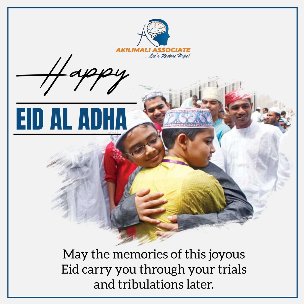 AkiliMaliAssoc1's tweet photo. Eid Mubarak to you and your family! May Allah accept your sacrifice and bless you with His mercy. Have a safe and happy Eid day!

#Happyeid
#Letsrestorehope https://t.co/WrwzoIPnO4