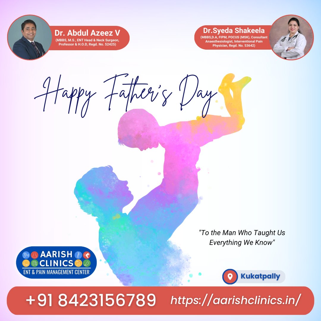 AarishClinics's tweet photo. #HappyFathersDay #FathersDay2024 #ThankYouDad #Hero #RoleModel #FamilyLove #Fatherhood #DadLife #Grateful #AarishClinics #FatherlyLove #Inspiration #SupportSystem #FatherAndChild #BestDad #CelebratingFathers #StrongDad #FamilyFirst #FathersDayWishes #DadAppreciation #LoveYouDad https://t.co/JiERvK8Snt