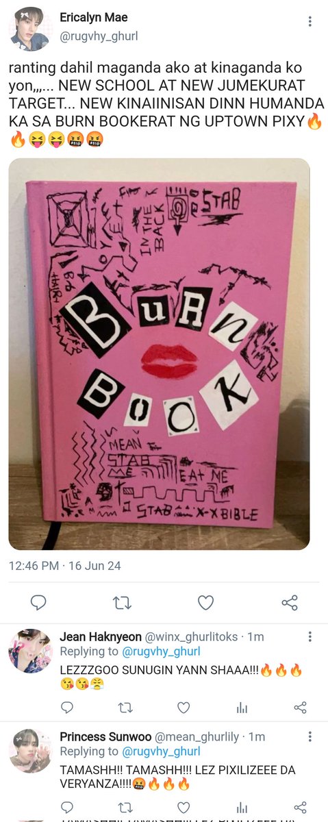 matteros_'s tweet photo. burn bookerat | juric au 

✿ — a cdo based juric au wherein joel juyeon the campus president meets the new student from uptown pixy ghurls member named ericalyn mae

🧚‍♀️.🦄.🎀.🩷.🌸.✨ https://t.co/5MY8lKdRIB