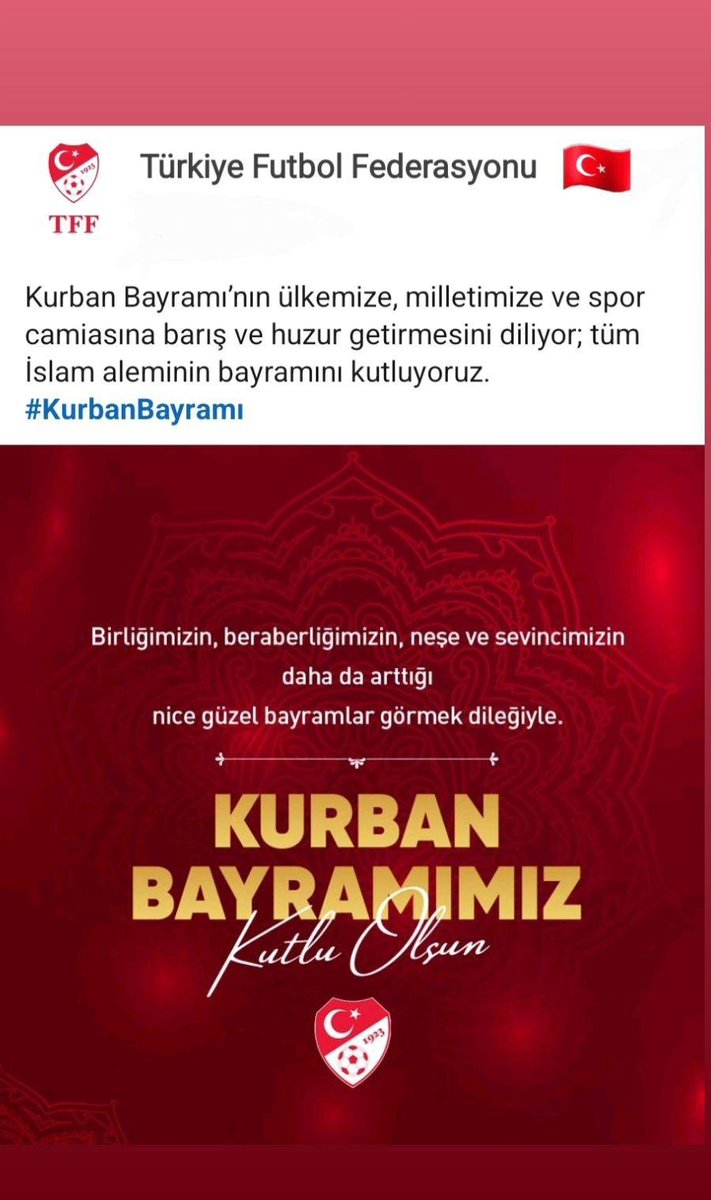 BurakAlcann's tweet photo. Bayramınızı tebrik ederim
TFF Denetleme Kurulu Üyesi 
Av.Burak Alcan https://t.co/9Qo4R86xZY