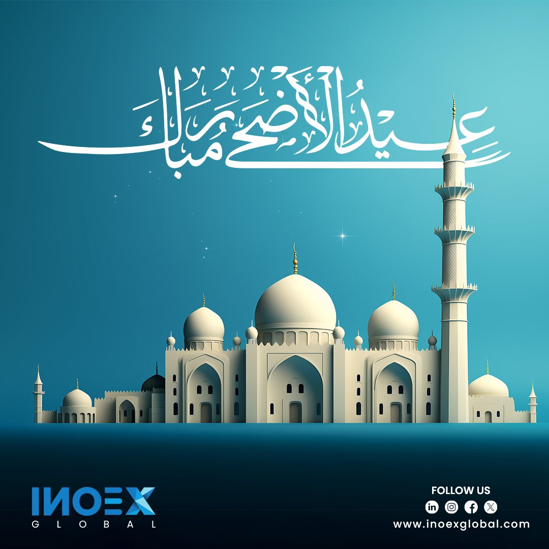 inoexglobal's tweet photo. May the spirit of sacrifice and devotion inspire you to be your best self. #EidMubarak from team INOEX Global

#EidMubarak #Eid2024 #EidWithINOEX #INOEXGlobal #SacrificeAndDevotion #EidTogether https://t.co/skP98nIsaM