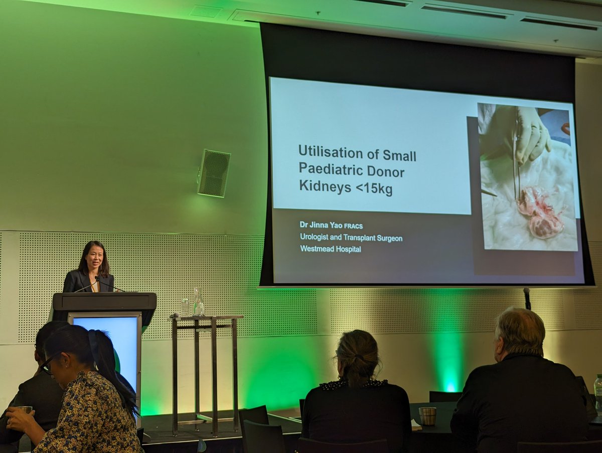 Excellent discussion regarding the utilisation of paediatric donor kidneys by <a href="/WestmeadSurgery/">Westmead Surgery</a> urologist and transplant surgeon <a href="/JinnaYao/">Jinna Yao</a> <a href="/TSANZ_txsoc/">TSANZ</a> #TSANZ2024