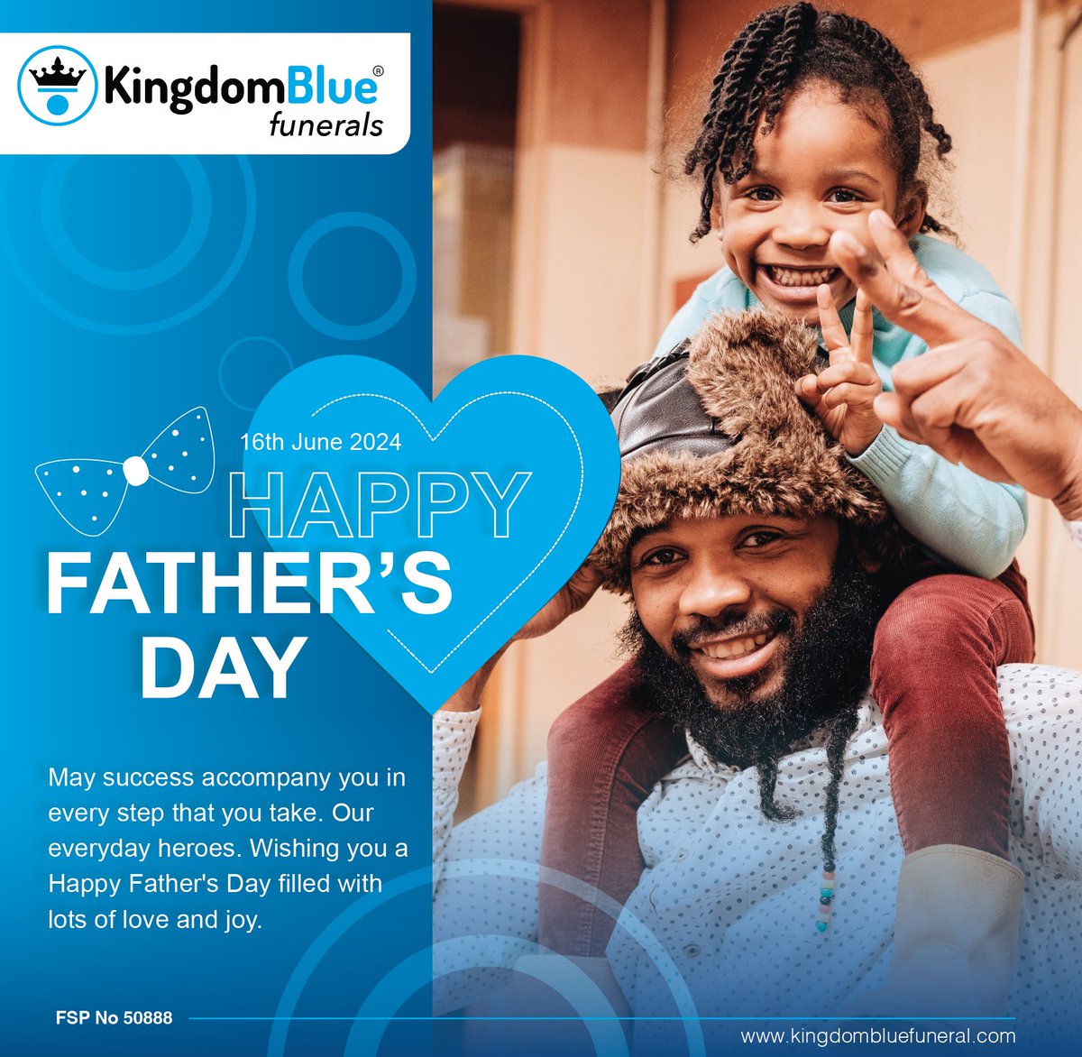 FuneralBlue's tweet photo. Fathers are the unsung heroes of this world. To all incredible father's, Happy Father's Day. We wish you all the happiness and love in the world. 📷📷📷📷

#HappyFathersDay #kingdombluecelebrates #KingdomBlueFuneral https://t.co/aoHLfUcber