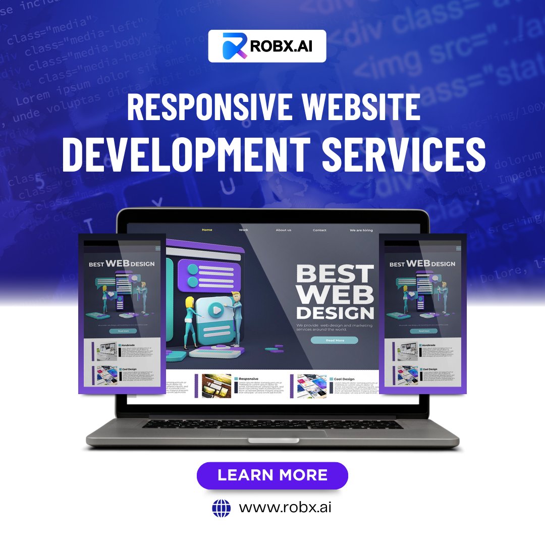 robx_ai's tweet image. Transform your online presence with Robx.AI's **responsive website development services**! 🌐
Partner with and watch your business grow!
#robxai #Softwaredevelopment #responsivewebsitedevelopment #webdevelopmentservices #techinnovation