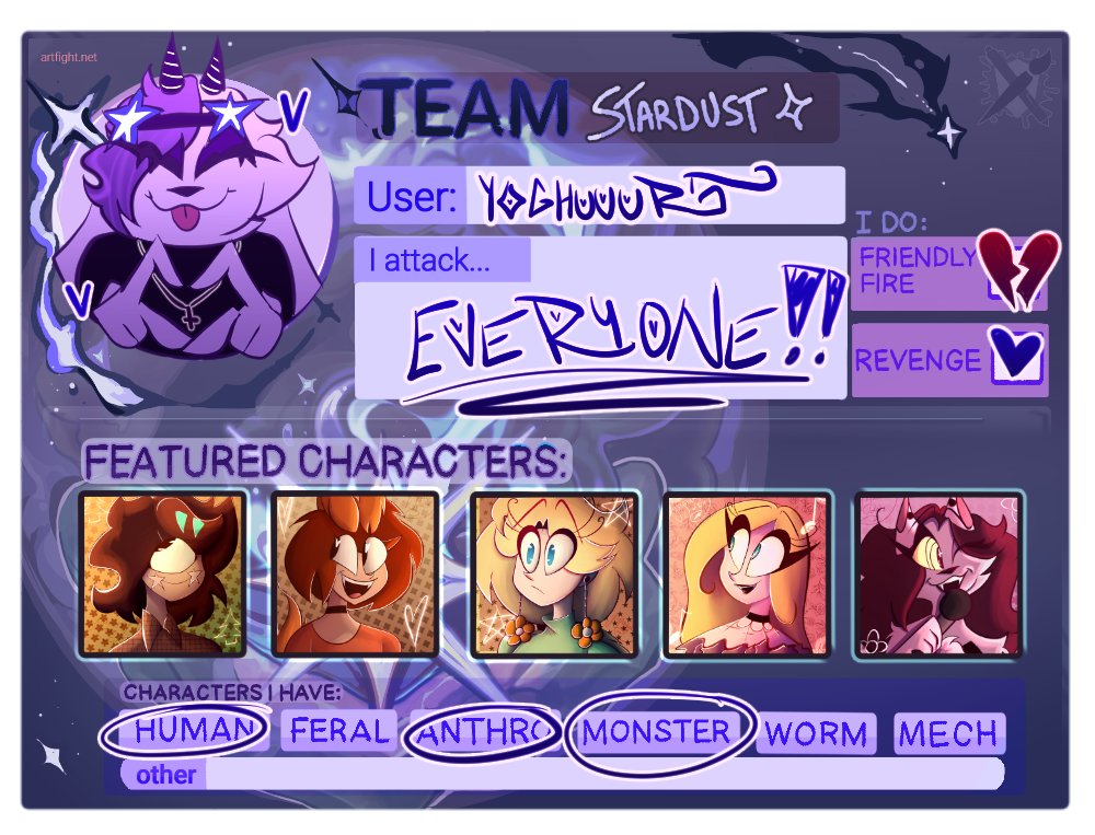 joguuurt_'s tweet photo. ARTFIGHT WOOOOO
#artfight #artfight2024 #stardust https://t.co/aWFf6Aww0z