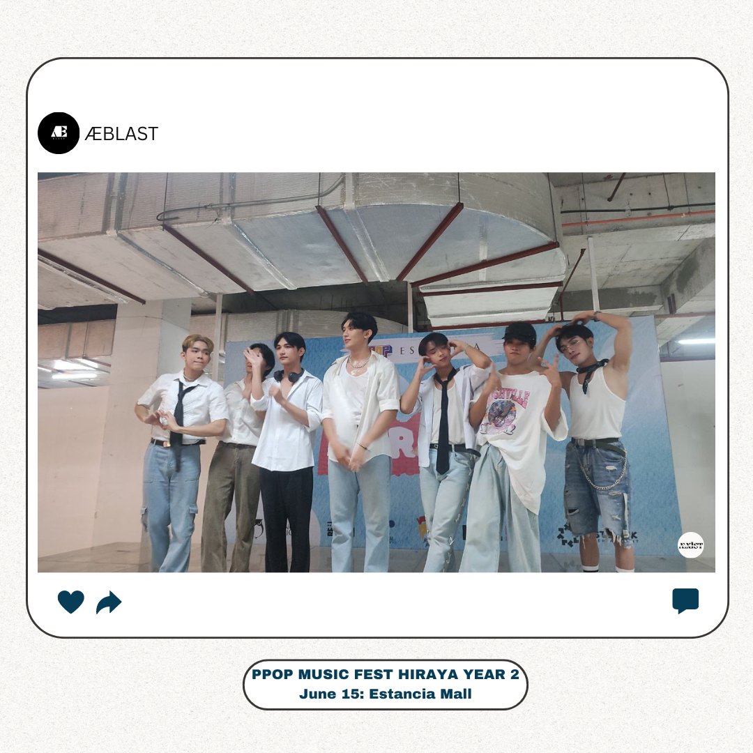 AEXIST4AEBLAST's tweet photo. ÆBlast blazes a trail of talent on their 2-day performance last June 12 and June 15 at Estancia Mall during the PPOP MUSIC FEST HIRAYA YEAR 2.

Special thanks to ÆXIST for their æmazing support! 🫶🏽✨

#ÆBLAST
#ÆXIST https://t.co/7oo6Tlp8CQ