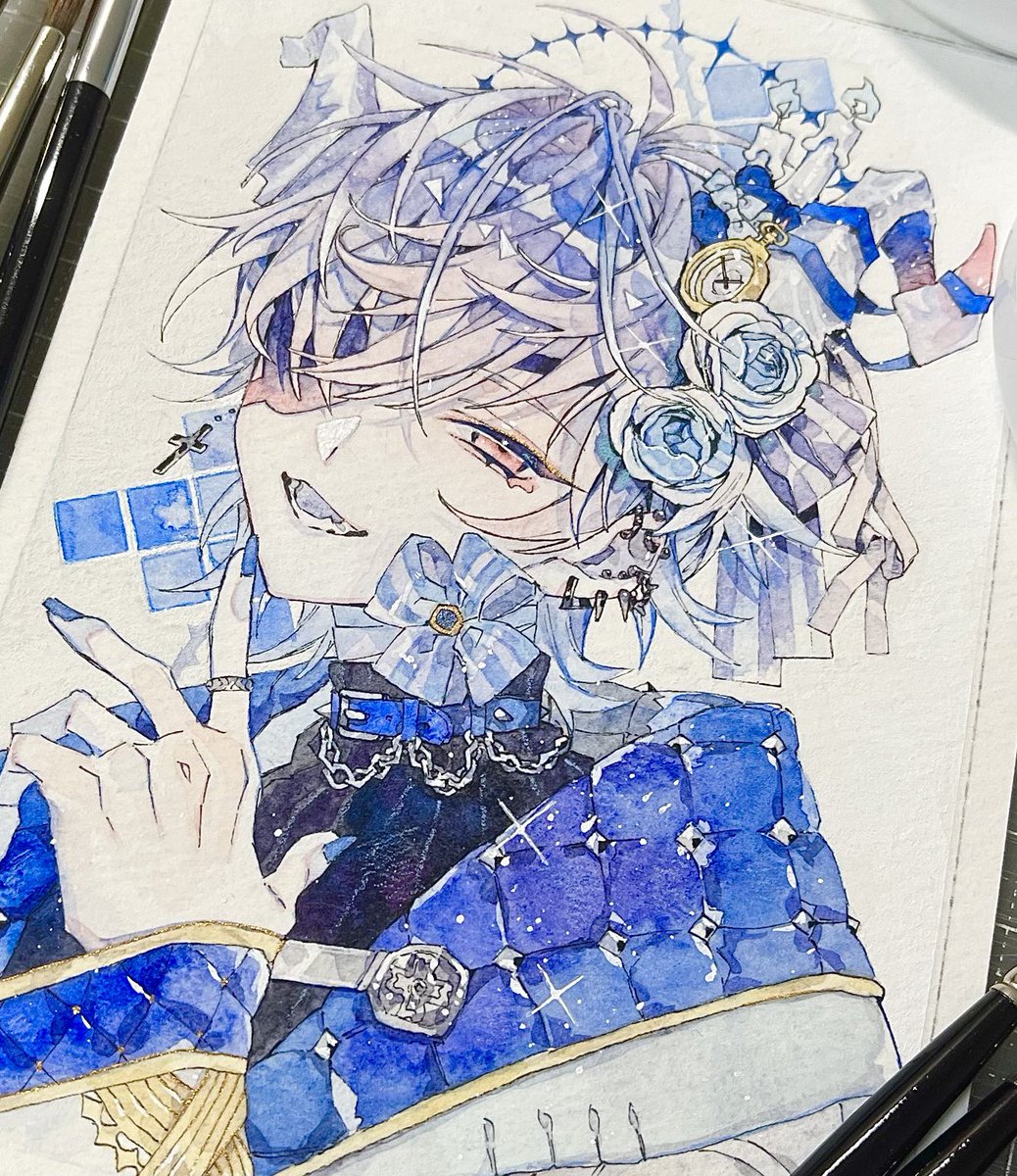 透明水彩で少年描いてる #少年に会えるハッシュタグ