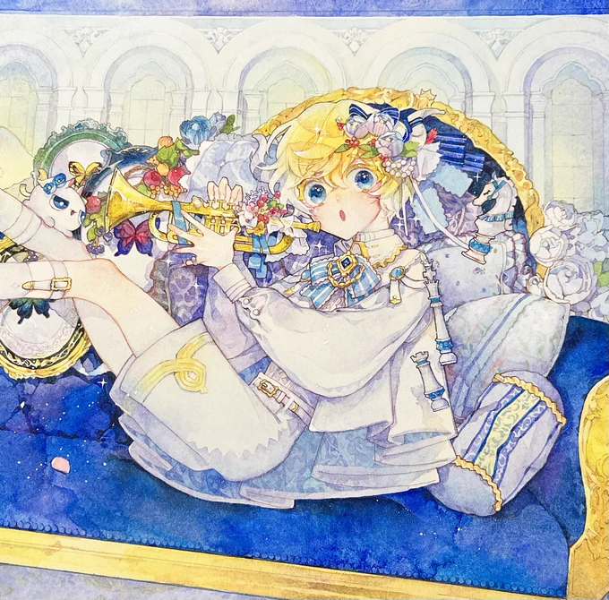 透明水彩で少年描いてる #少年に会えるハッシュタグ 