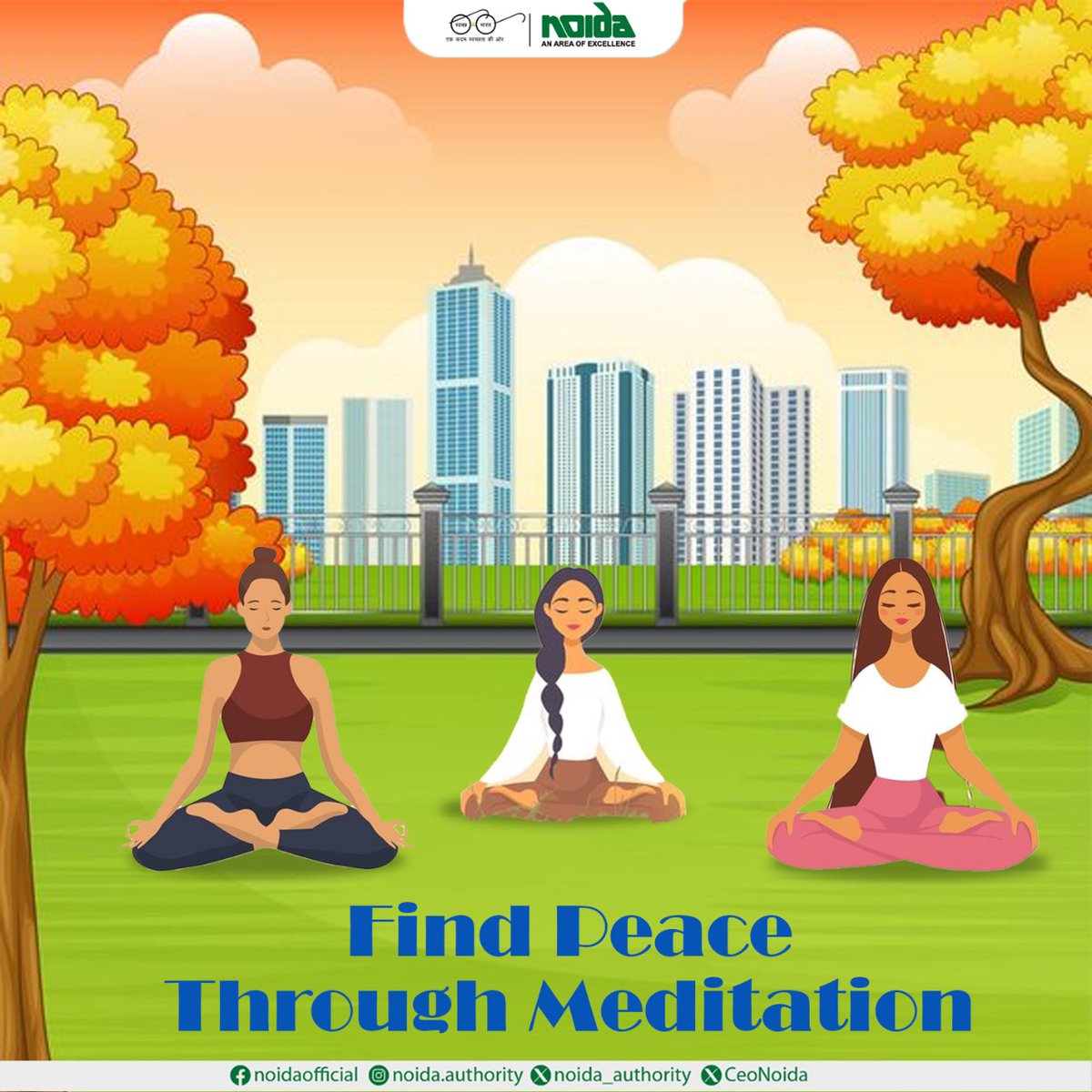 noida_authority's tweet photo. As part of our Yoga Day series, let's explore the benefits of meditation🧘🏻🧘🏻♀️
Spend a few minutes each day in quiet meditation to calm the mind and reduce stress.
#NoidaAuthority
#YogaDay2024
#HealthComesFirst
#YogaForWellbeing https://t.co/7T6IKqjIth