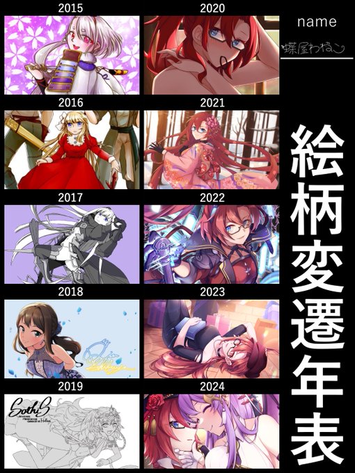 例のあれ
#絵柄変遷年表 