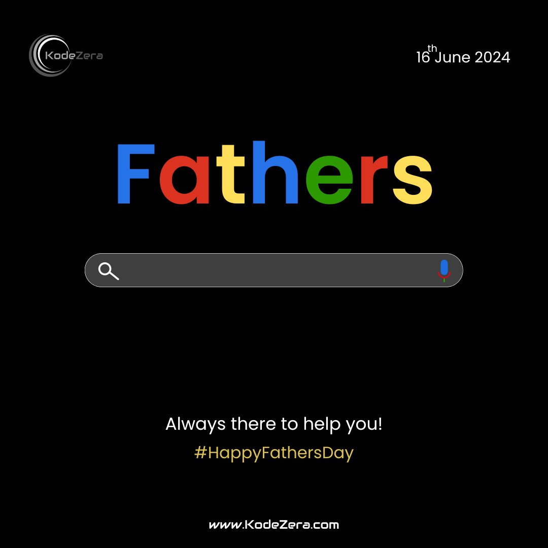 weareKodeZera's tweet photo. To all the dads near and far, Happy #FathersDay! KodeZera salutes your strength, guidance, and unwavering support. Here's to you! 
.
#FathersDay #DadLife #SuperDad #KodeZera #Family #Love #SupportAndCommunity #kodezera #kodezeracares #itsolutions https://t.co/UMzfJeE4T3
