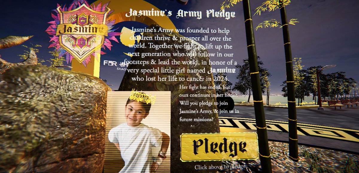 Jasmine's Army was founded to help children thrive &amp; prosper all over the world. Together we fight to lift up the next generation who will follow in our footsteps &amp; lead the world, in honor of a very special little girl named Jasmine, who lost her life to cancer in 2024.
Her