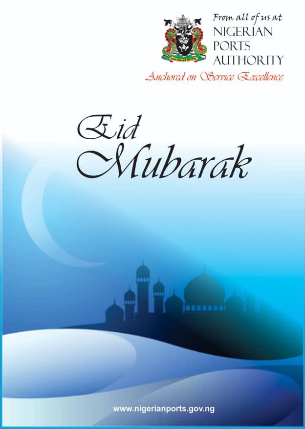 From all of us at the Nigerian Ports Authority, we wish all the Muslims around the world, a blessed and joyful #EidAlAdha celebration.