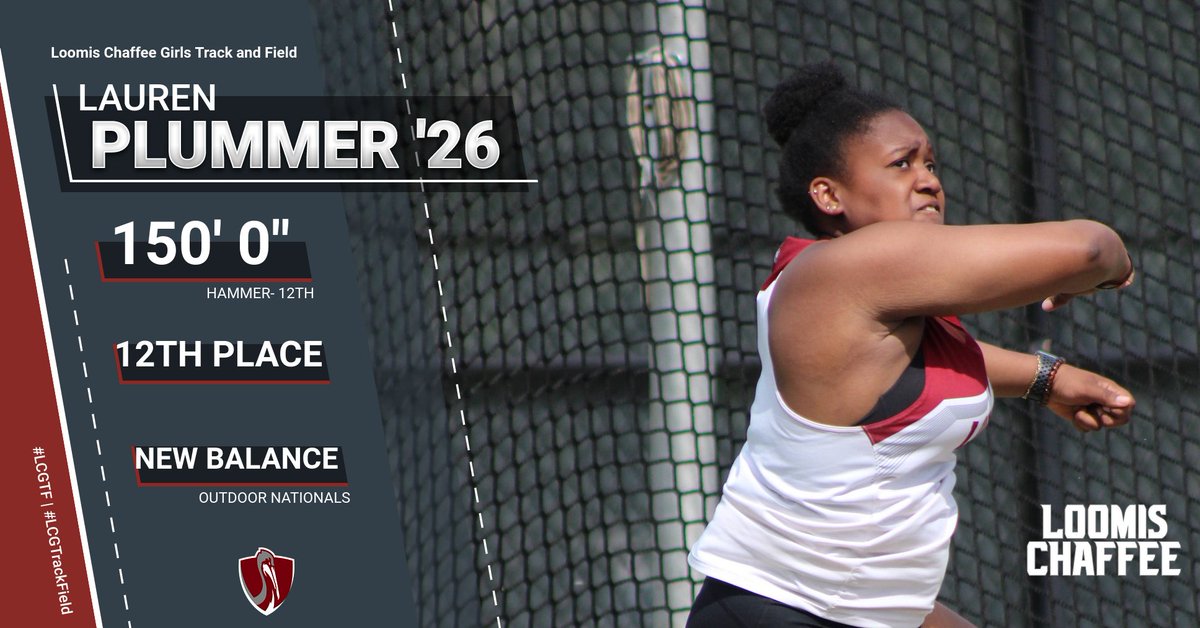 Congratulations, Lauren Plummer '26, on your post season National Placement. Honor well deserved! Glad to know that #LCGTF has you on board for two more years!
#LCGTF #LoomisChaffeeAthletics #LoomisChafee #PurposeLived #PelicanTF