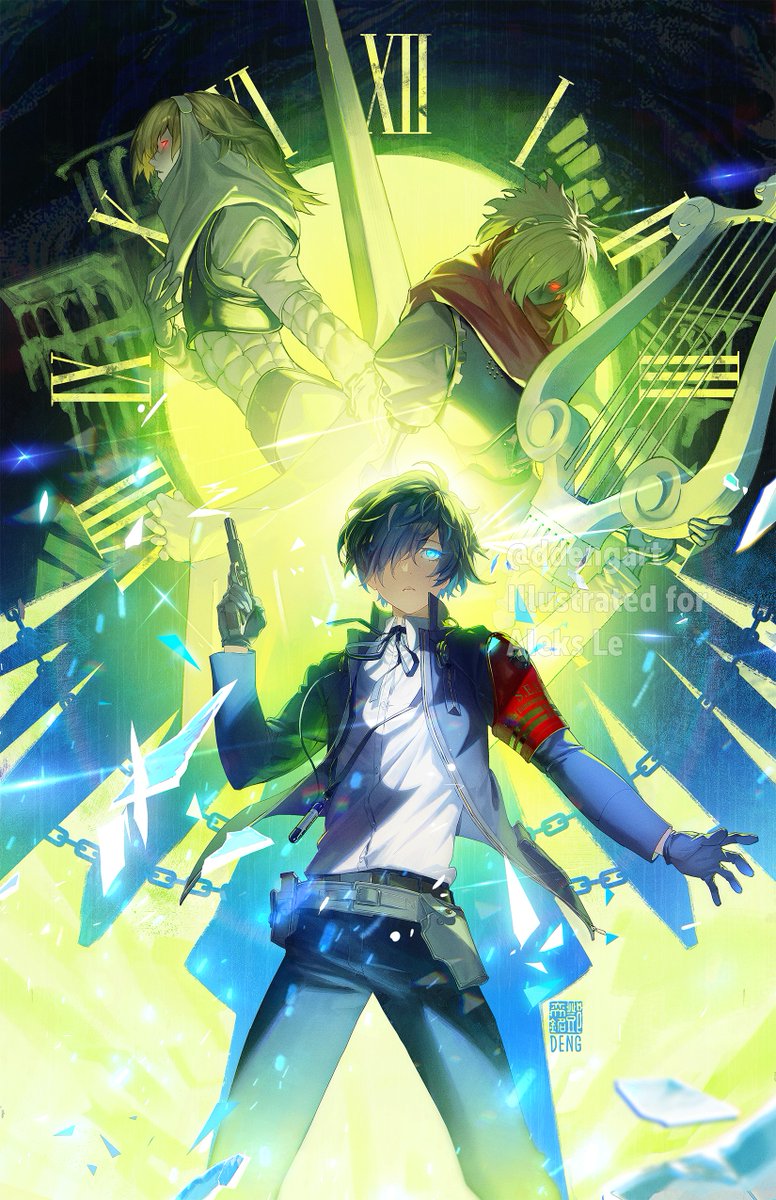 ddengart's tweet photo. Persona 3 Protagonist 'Makoto Yuki' print commission for his English VA @AleksLeVO! https://t.co/BItojK6gx9
