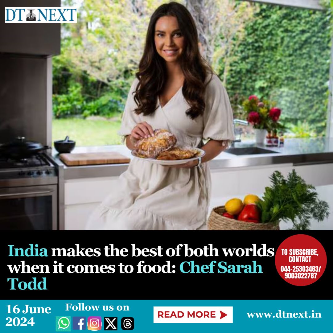 dt_next's tweet photo. In #Chennai for the first time to launch a Shopping Festival at the #PhoenixMarketcity & conduct a #culinaryworkshop – #SarahTodd, chef & runner-up of #MasterChefAustralia, shares with #DTNext how she artfully blends #Frenchtechniques with vibrant #Indianflavours.
🖊️@NivethaC02 https://t.co/HZmjEYb4ul