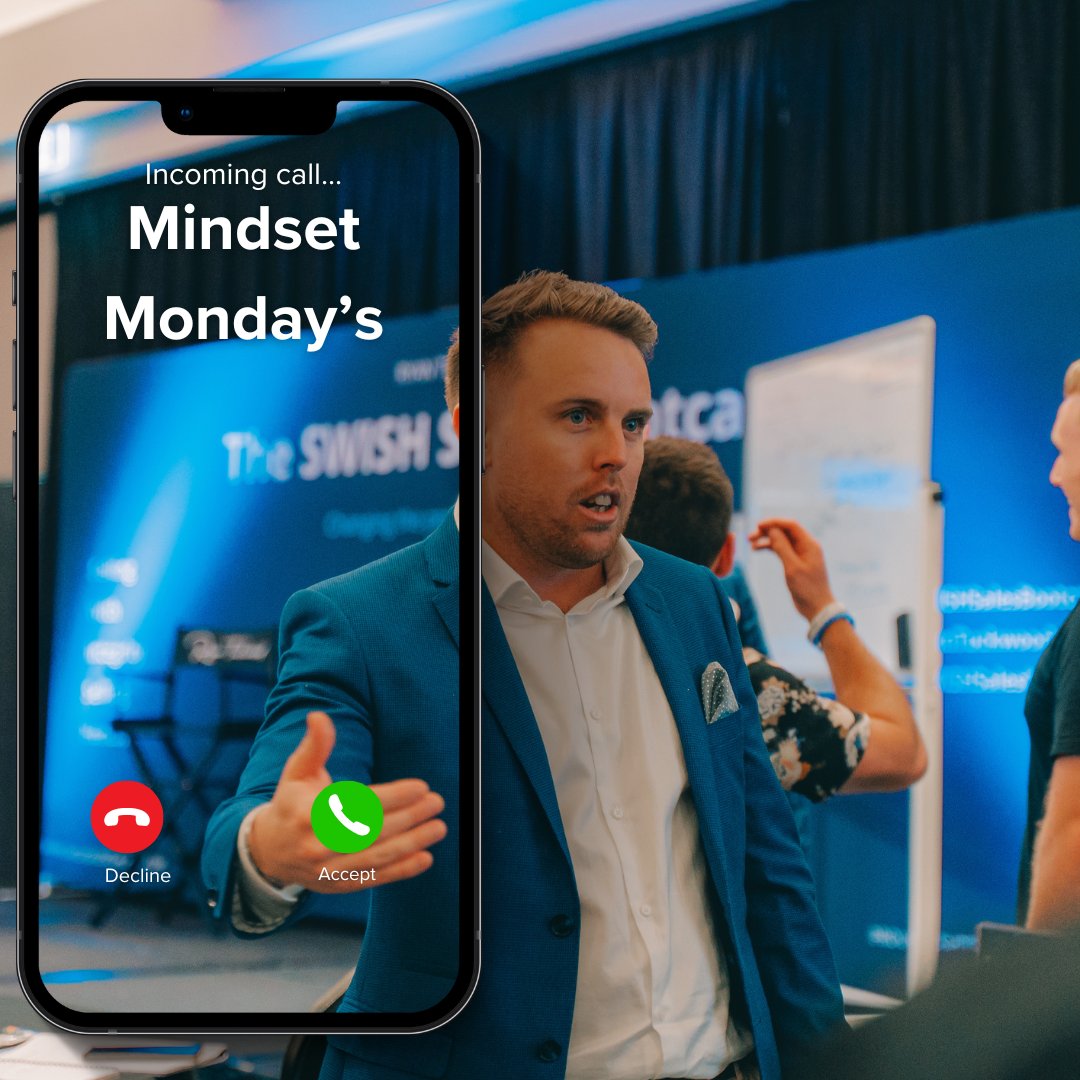 SWISHSales's tweet photo. SWISH Academy members, you've got an incoming call....📞

Click accept and join your SWISH Senior Coach, Steve Johnson tomorrow as he talks all things Mindset, Motivation and Goals. 

#SWISHSalesCoaching #SWISHAcademy #MondayMotivation #Goalsetting #salestips https://t.co/dEIEaodB3i