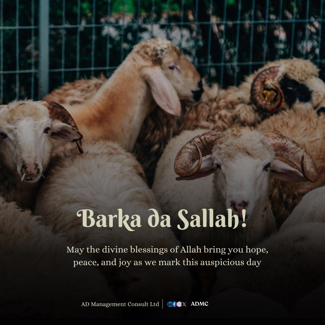 ADMC_InspirED's tweet image. Wishing all our valued customers a joyous and blessed Eid al-Adha!
May this auspicious occasion bring you happiness, peace, and prosperity. May it be filled with love, togetherness, and cherished moments with loved ones. Eid Mubarak! 🌙✨🐑
#EidAlAdha #Celebratetogether #hope