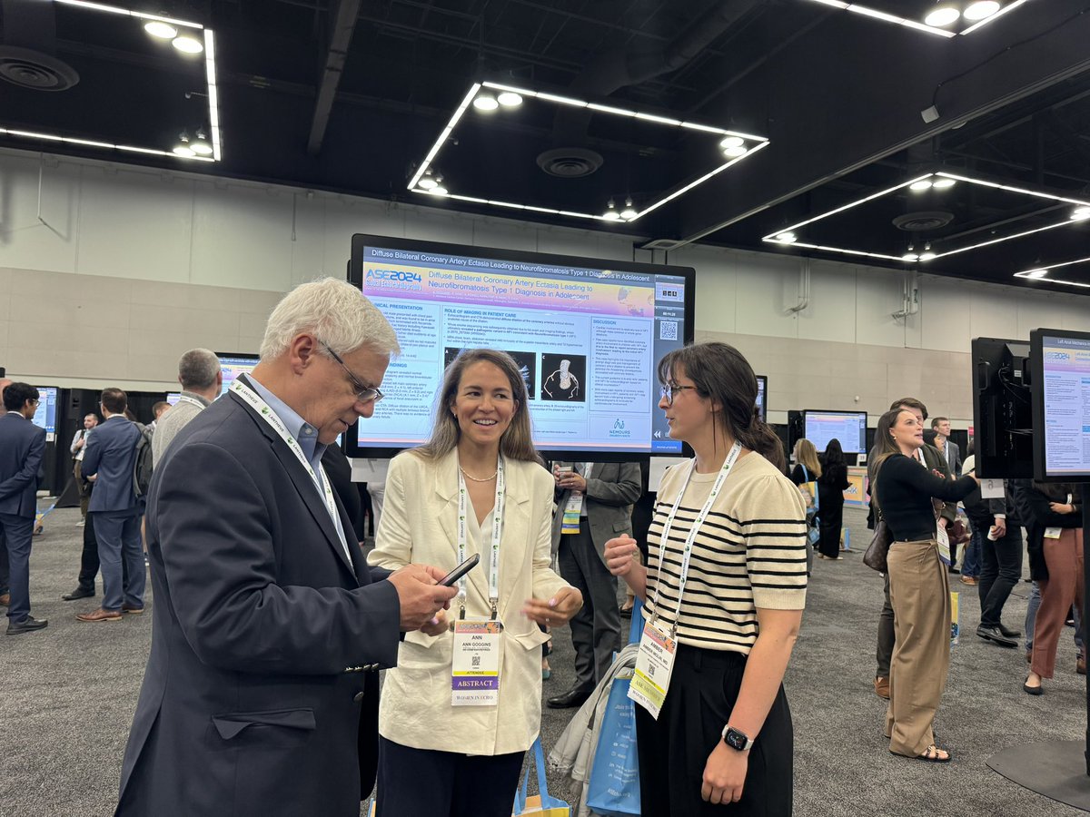 Dr. Shubhika Srivastava MBBS (@shubhi_srivas) on Twitter photo Proud of our rising second year fellow@anngoggins presenting a rare case of coronary ectasia with NF1 mutation and her mentors <a href="/ShannonNNees/">Shannon Nees, MD</a> @tomchoi <a href="/NemoursCardiac/">Nemours Childrenās Cardiac Center</a> <a href="/ASE360/">American Society of Echocardiography</a> #ASE2024 <a href="/SOPedsEcho/">SOCIETY OF PEDIATRIC ECHOCARDIOGRAPHY</a> <a href="/FetalHeartSoc/">Fetal Heart Society</a> <a href="/Drcpizarro/">Christian Pizarro</a> Proud of our rising second year fellow@anngoggins presenting a rare case of coronary ectasia with NF1 mutation and her mentors <a href="/ShannonNNees/">Shannon Nees, MD</a> @tomchoi <a href="/NemoursCardiac/">Nemours Childrenās Cardiac Center</a> <a href="/ASE360/">American Society of Echocardiography</a> #ASE2024 <a href="/SOPedsEcho/">SOCIETY OF PEDIATRIC ECHOCARDIOGRAPHY</a> <a href="/FetalHeartSoc/">Fetal Heart Society</a> <a href="/Drcpizarro/">Christian Pizarro</a>