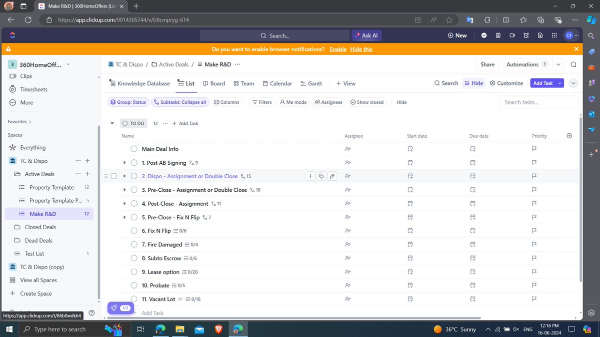 AutomatorPrime's tweet photo. #buildinpublic Update...

Creating an #Automation to create a dynamic List, Tasks from templates and updating Custom fields in #clickup with #make from a trigger in #podio 

Currently testing some basic steps to define a workflow https://t.co/wBKnrs0bLa
