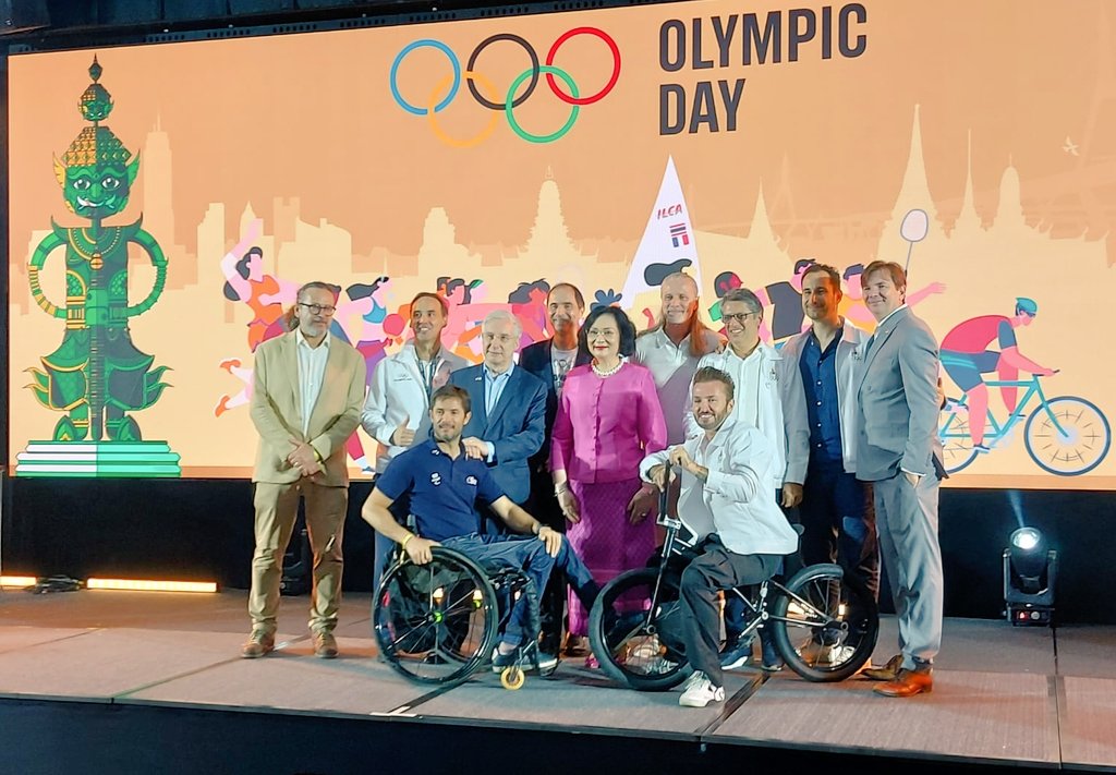 DavidDalyEU's tweet photo. Congrats to @FRenThailande, 🇹🇭 Olympic Cttee,  GovBKK Chadchart &amp; 🇹🇭🇨🇵 business for great w/end of Olympic sports in BKK  despite heat. 🇨🇵🇹🇭 stars of Badminton, Soccer, Sailing, BMX, Break-dancing,  Para-Olympics &amp; more,  inspiring next generation -> 26 July Paris Olympic Games. https://t.co/J8QGqn7kMw