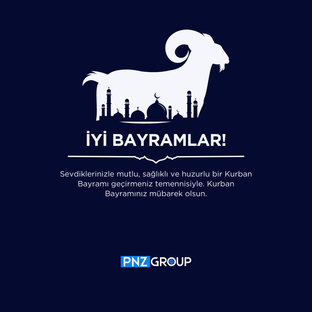PNZGroup's tweet photo. PNZ Group olarak, Kurban Bayramı’nızı en içten dileklerimizle kutluyoruz! Bu özel günde sevdiklerinizle birlikte sağlıklı, huzurlu ve mutlu anlar geçirmenizi dileriz. Bayramınız bereket ve mutluluk getirsin!
#KurbanBayramımızMübarekOlsun https://t.co/VEDznVRZhz