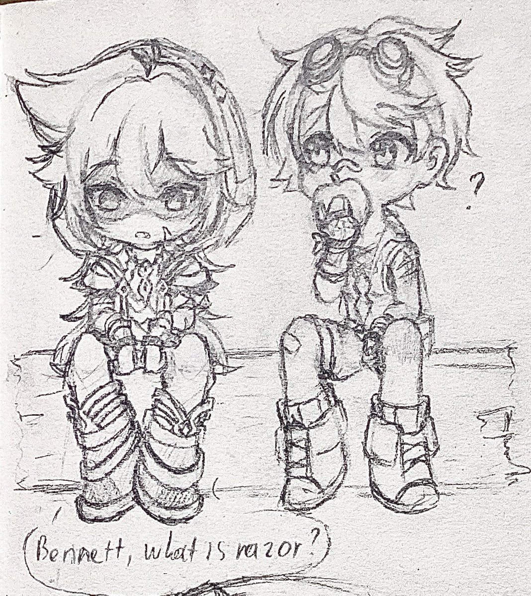 emily50869530's tweet photo. A reupload because i calculated wrong 😭😭 that was so embarrassing
A bennet x razor comic i drew during class:D
#GENSHINIMPACT #GENSHIN #bennett #razor #benzor https://t.co/tDbbSe2bOg