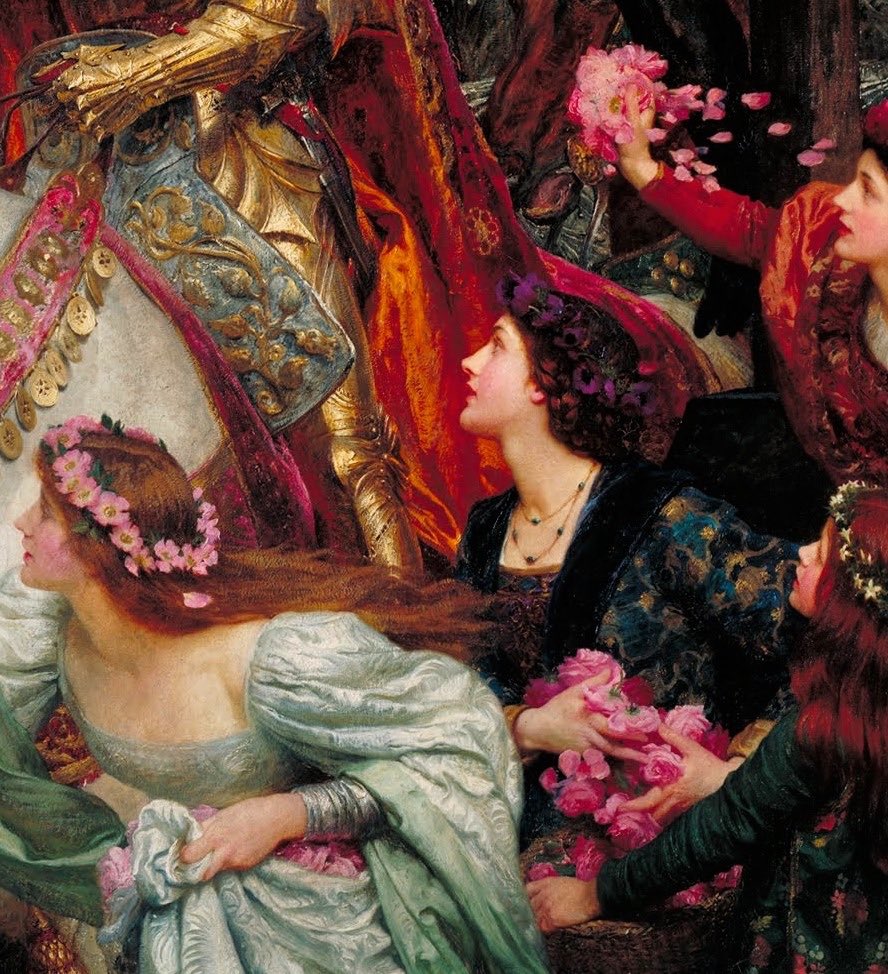 GodsWhisper777's tweet photo. “The Two Crowns” (1900) (detail) by Sir Francis Bernard Dicksee (1853-1928). https://t.co/3VgexXUc4g