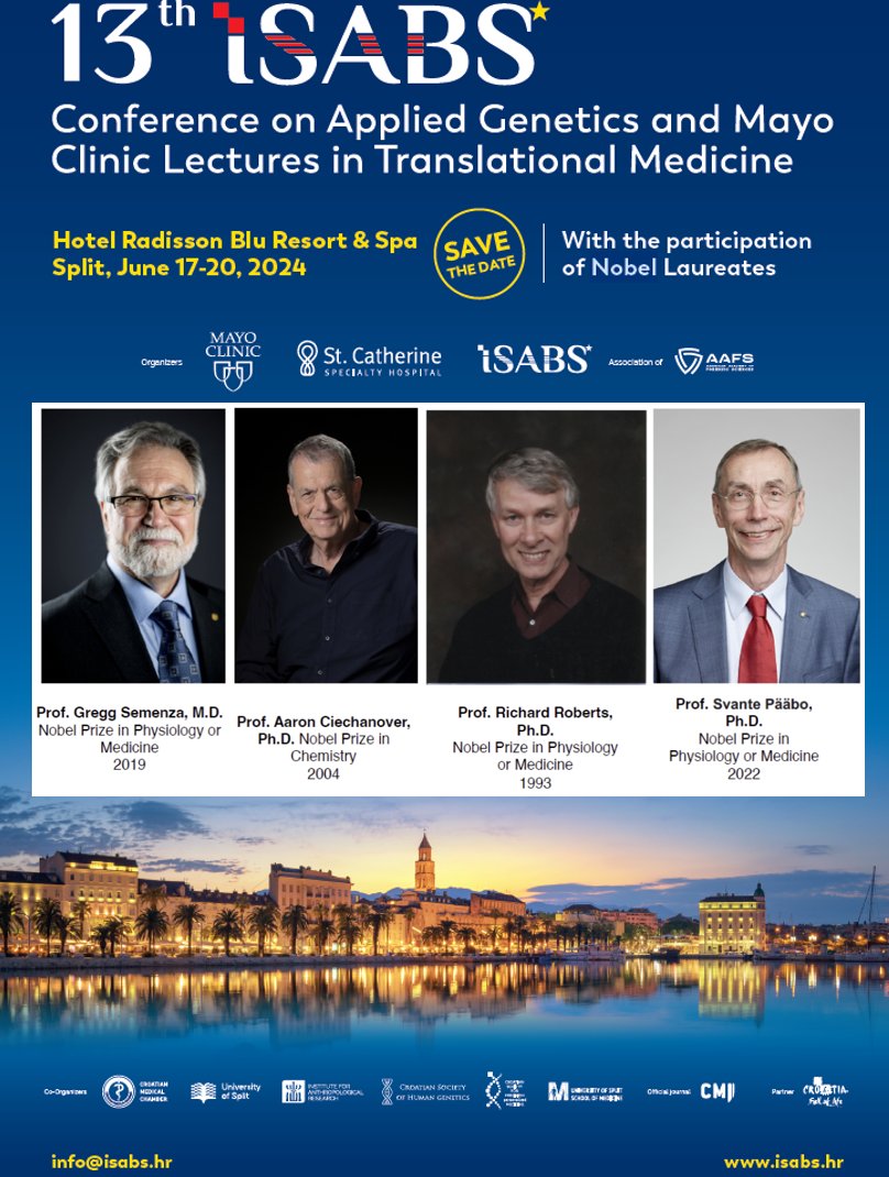manoliskellis's tweet photo. Looking forward to an amazing week of #science, #innovation and #collaboration, 
at one of my favorite scientific meetings #isabs, 
with an exceptional program on #HumanGenetics and #TranslationalMedicine,  
including four @NobelPrize laureates and amazing colleagues and friends, 
in one of the most beautiful cities and coasts in the world @VisitSplitCro, 
hosted by one of the most exceptional people in the world @draganprimorac2, 
joined by my wife @LucileKellis and our three children on #FathersDay, and 
giving two lectures, on translating #SystemsGenetics to #PersonalizedMedicine this morning, 
and on #AI for #GenomicMedicine, #TherapeuticDeveloment, and #KnowledgeNavigation on Wednesday. 
It doesn't get much better than this! 
https://t.co/b3tI62usZe https://t.co/kdG3mh2rby #Alzheimers #Schizophrenia #Obesity #Cancer #SingleCell #DiseaseCircuitry
