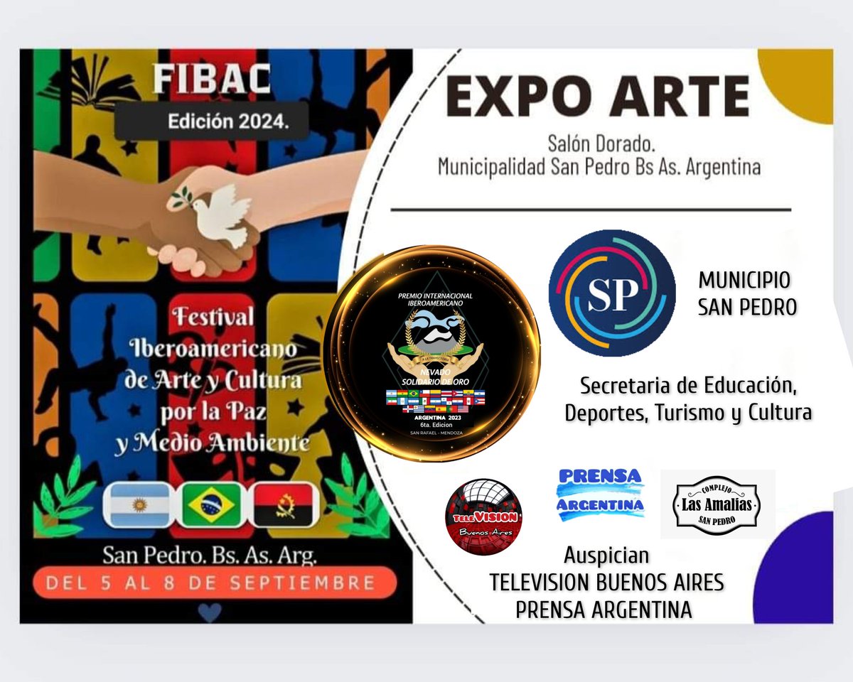 prensaargentin's tweet photo. Llega la 1er edición del 2024 de FIBAC.
Este año se realizará en la ciudad de San Pedro Buenos Aires Argentina.
👉Pedí las bases en:
fibacsanpedro@gmail.com
#expo #fibac #sanpedro #festival #arte #cultura #Artistas #Prensa #prensaargentina https://t.co/XburANA16H