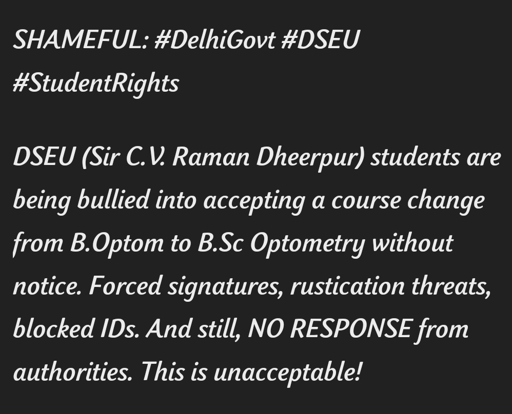 Shatakshig173's tweet photo. #JusticeForDSEUStudents #dseufraud https://t.co/dHf7cUSd0K