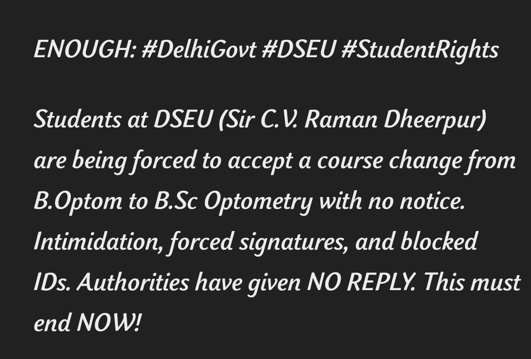Shatakshig173's tweet photo. #JusticeForDSEUStudents #dseufraud https://t.co/dHf7cUSd0K