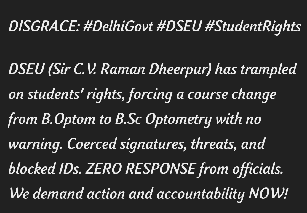 Shatakshig173's tweet photo. #JusticeForDSEUStudents #dseufraud https://t.co/dHf7cUSd0K