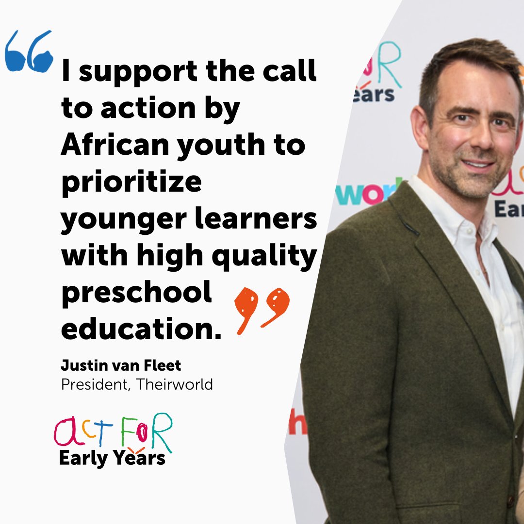 Justin W. van Fleet (@justinvanfleet) on Twitter photo For #DayOfTheAfricanChild more than 1,500 <a href="/Theirworld/">Theirworld</a> #GlobalYouthAmbassadors have mobilized to call on leaders across the continent to support Africa's youngest learners. It's time to #ActForEarlyYears. Will you join them? ow.ly/sWr050ShcLz
#DAC2024 For #DayOfTheAfricanChild more than 1,500 <a href="/Theirworld/">Theirworld</a> #GlobalYouthAmbassadors have mobilized to call on leaders across the continent to support Africa's youngest learners. It's time to #ActForEarlyYears. Will you join them? ow.ly/sWr050ShcLz
#DAC2024