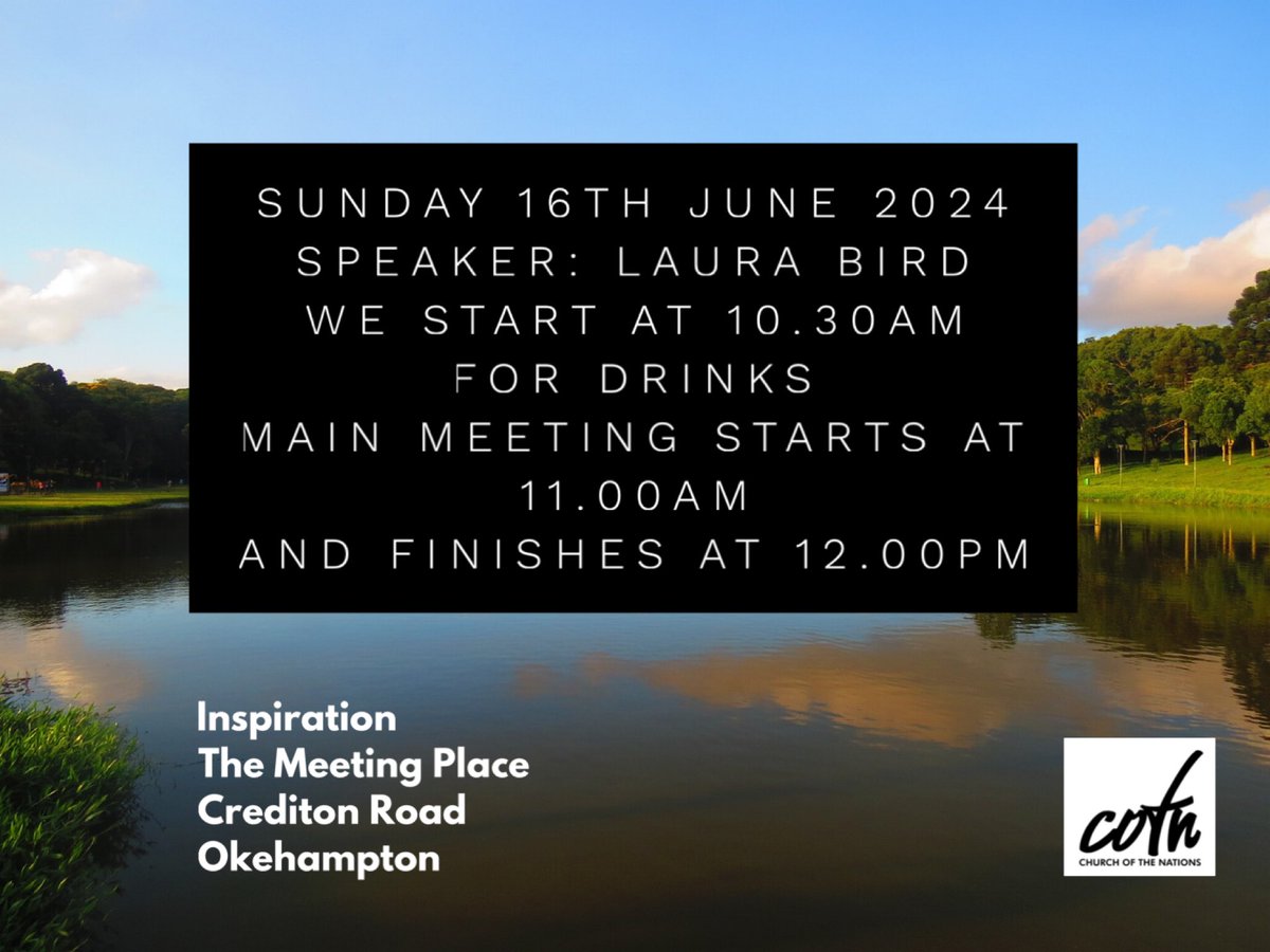 Laura Bird is speaking at Inspiration this morning. Sunday 16th June.