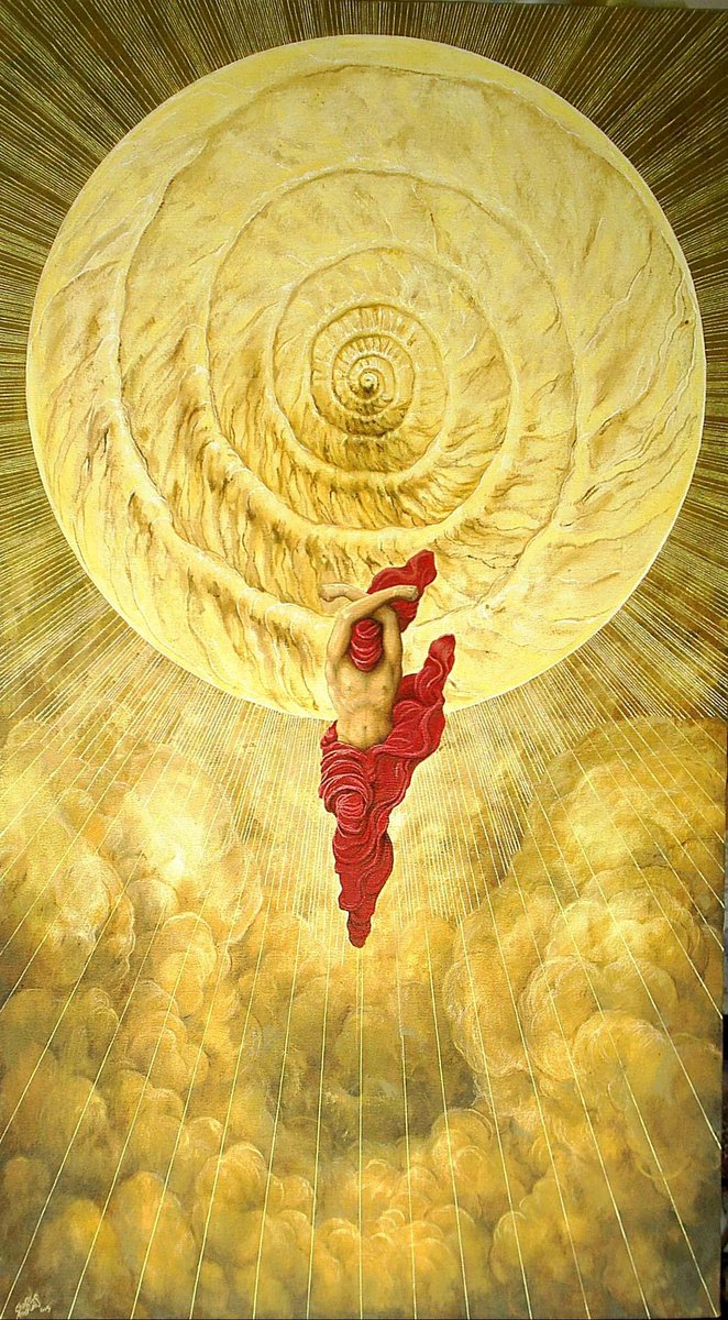 SmaragdinaVisio's tweet photo. “Child of Earth, long hast thou dwelt in darkness. Quit the night and seek the day.”

Neophyte ceremony of the  Hermetic Order of the Golden Dawn, 1887-1903.
Art: Charles Andraos, La chute de Phaeton, 2007. https://t.co/iHl3LOcxjK