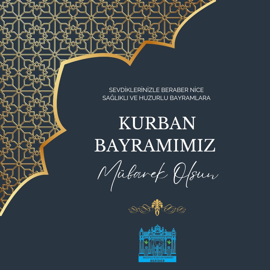 Kurban Bayramımız mübarek olsun! Sevdiklerinizle mutlu bir bayram geçirmenizi dileriz.

#beşiktaşrizelilerderneği #besiktasrizelilerdernegi #KurbanBayramı