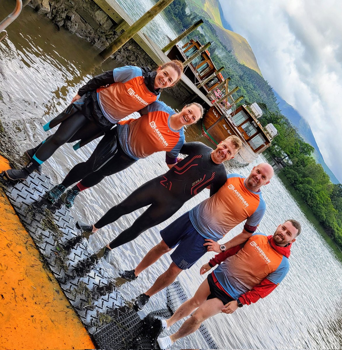 TheLakesmanTri's tweet photo. That's all our swimmers out! Spare a thought for these guys who have the coldest feet in town, standing in Derwentwater to help our athletes on their way! #teamlakesman #keswick #LakeDistrict
@DoddAccountants @CumberlandCoun @Better_UK https://t.co/iFhWbRZRiq