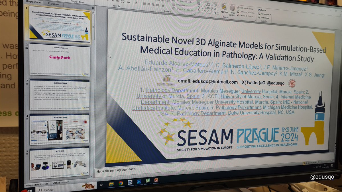 edusqo's tweet photo. Trabajando en comunicación oral para el congreso médico más importante de Europa relacionado con la simulación y la #SegPac, #SESAM2024 @SESAMSimulation
Innovación en la forma de enseñar Anatomía Patológica con metodologías impresión #3D y #Alginato #Macroscopia #MedEd #SBME https://t.co/kvrcZnlplF