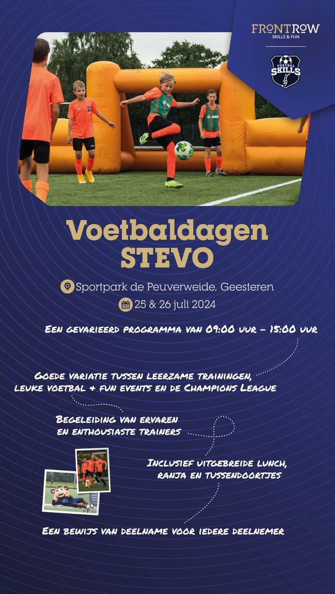 De Zomervoetbaldagen bij STEVO zijn terug.
stevo.nl/home-nieuws/st…