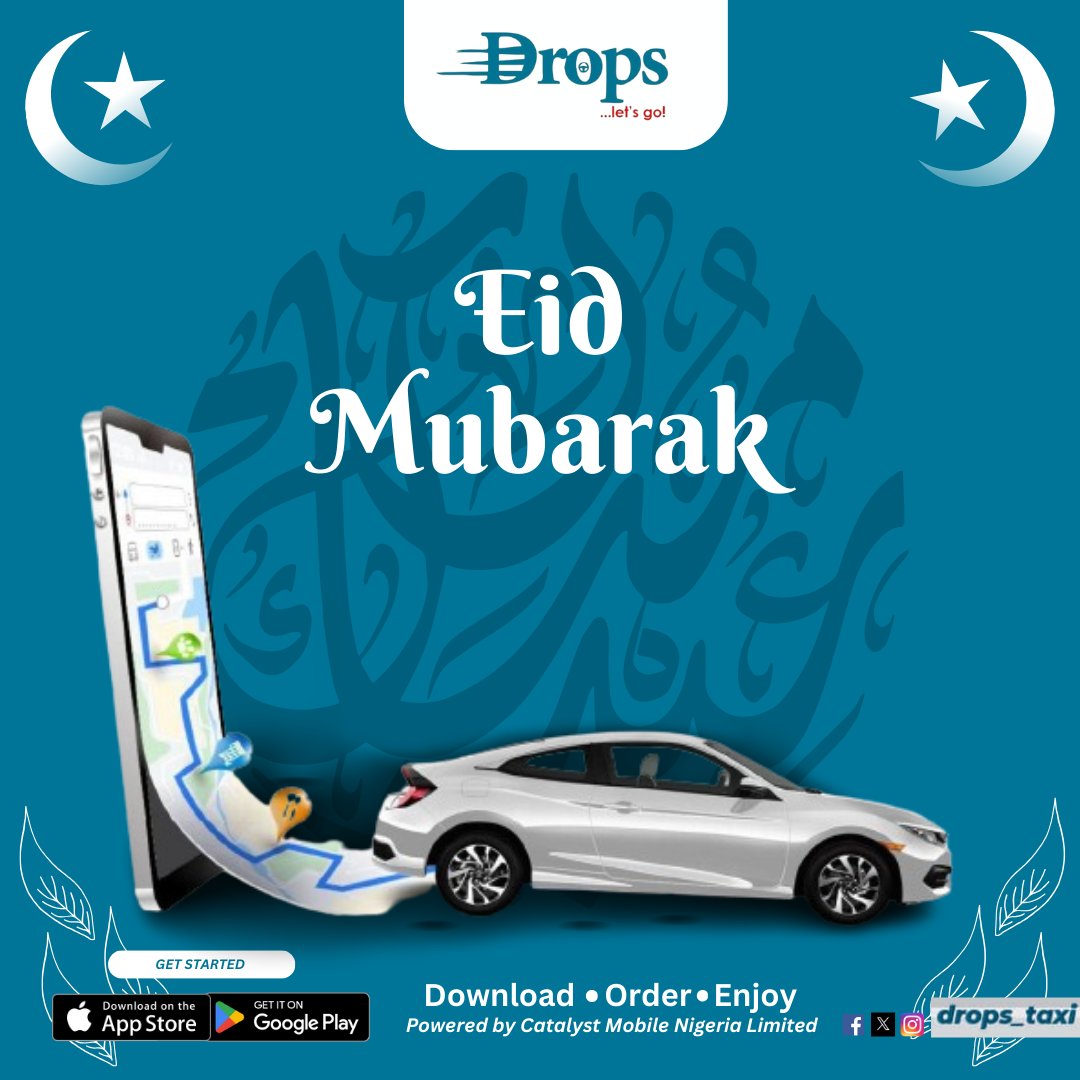 drops_taxi's tweet photo. Eid Mubarak from Drops! 🌙✨

Wishing you joy, peace, and prosperity this Eid. Celebrate with ease and comfort on  Drops ride.

Eid Mubarak! 🌙✨

#EidMubarak #CelebrateWithDrops #SafeRides #DropsTaxi

Download Drops App https://t.co/v7k7FBHhRr