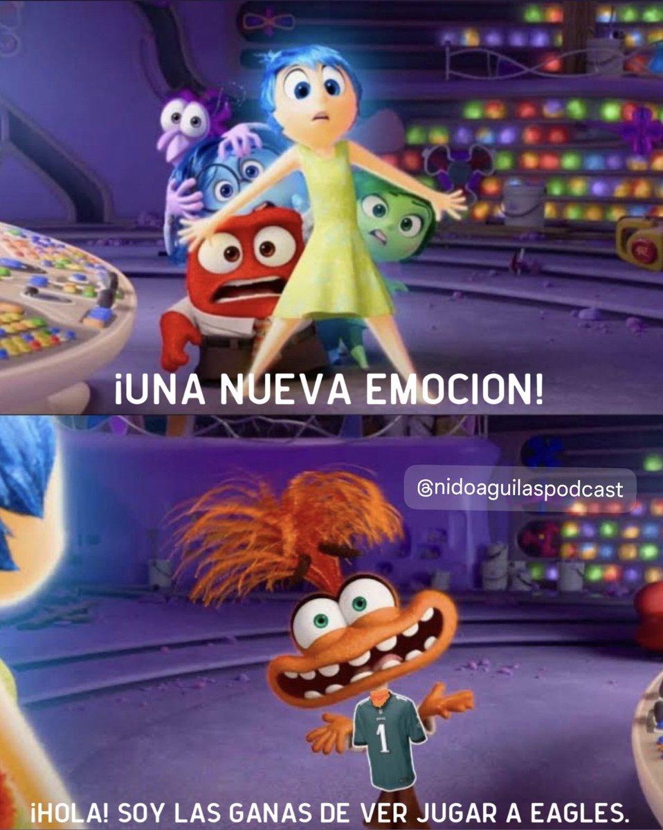 Este fin de semana se estrenó #InsideOut2, y claramente, TODOS nos identificamos con la nueva emoción…

#FlyEaglesFly