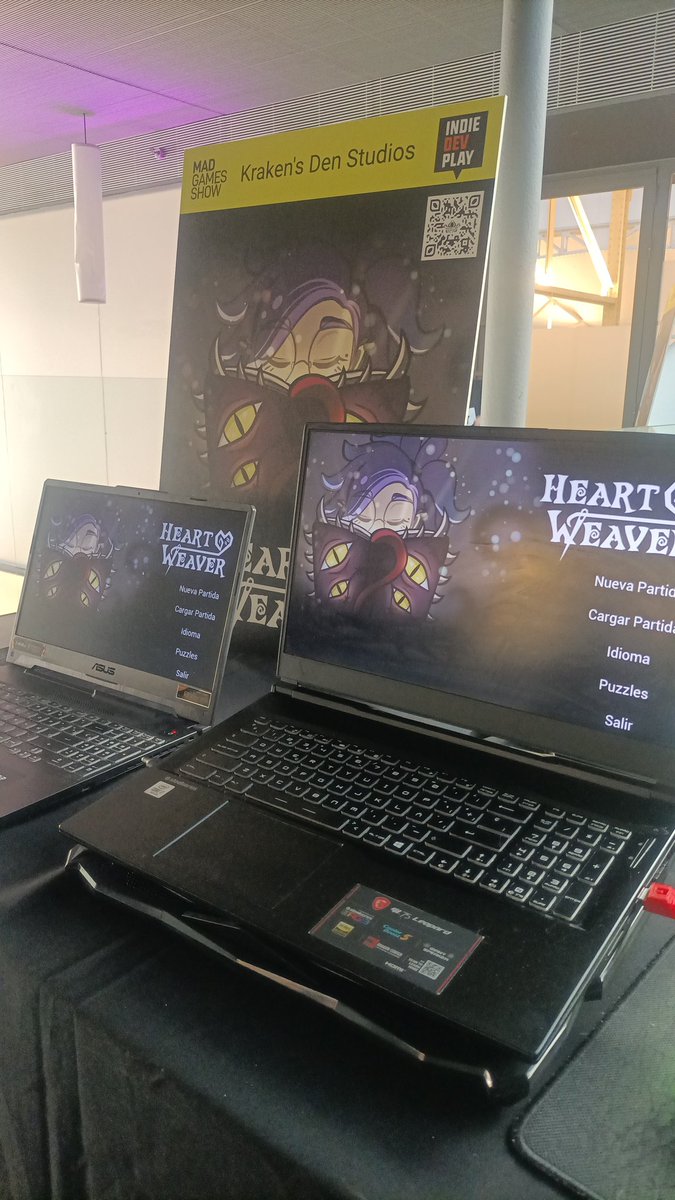 KrakensDenStd's tweet photo. Se acabó la @MadGamesShow y gracias a toda la gente maravillosa que se ha pasado a probar #Heartweaver salimos con las energías a tope para seguir trabajando con entusiasmo en este proyecto que tanto nos apasiona.
Grandes @IndieDevDay por organizar este pedazo de evento! https://t.co/x3optM6XzF